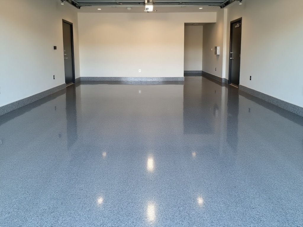 A high-gloss epoxy garage floor, illustrative example